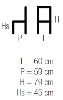 Lola Steel Wood Casprini Armchair sizes