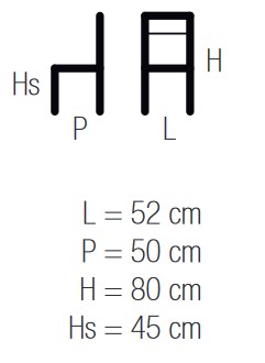 Sedia Rain Casprini Square dimensioni