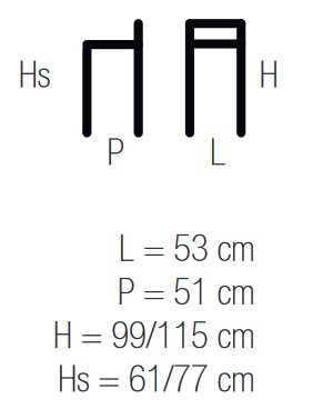 3x2 K Casprini Stool sizes