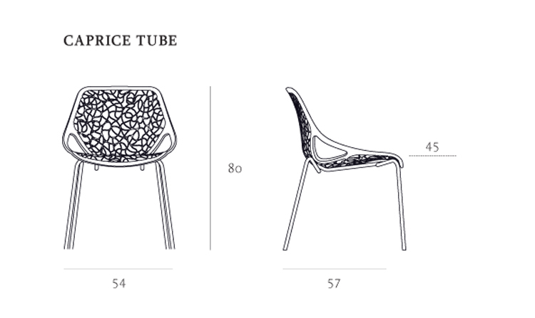Chair Caprice Tubo Casprini dimensions