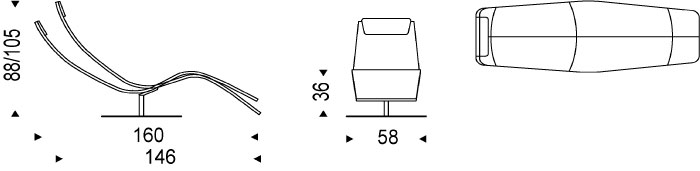Casanova Deckchair Cattelan Italia dimensions and sizes