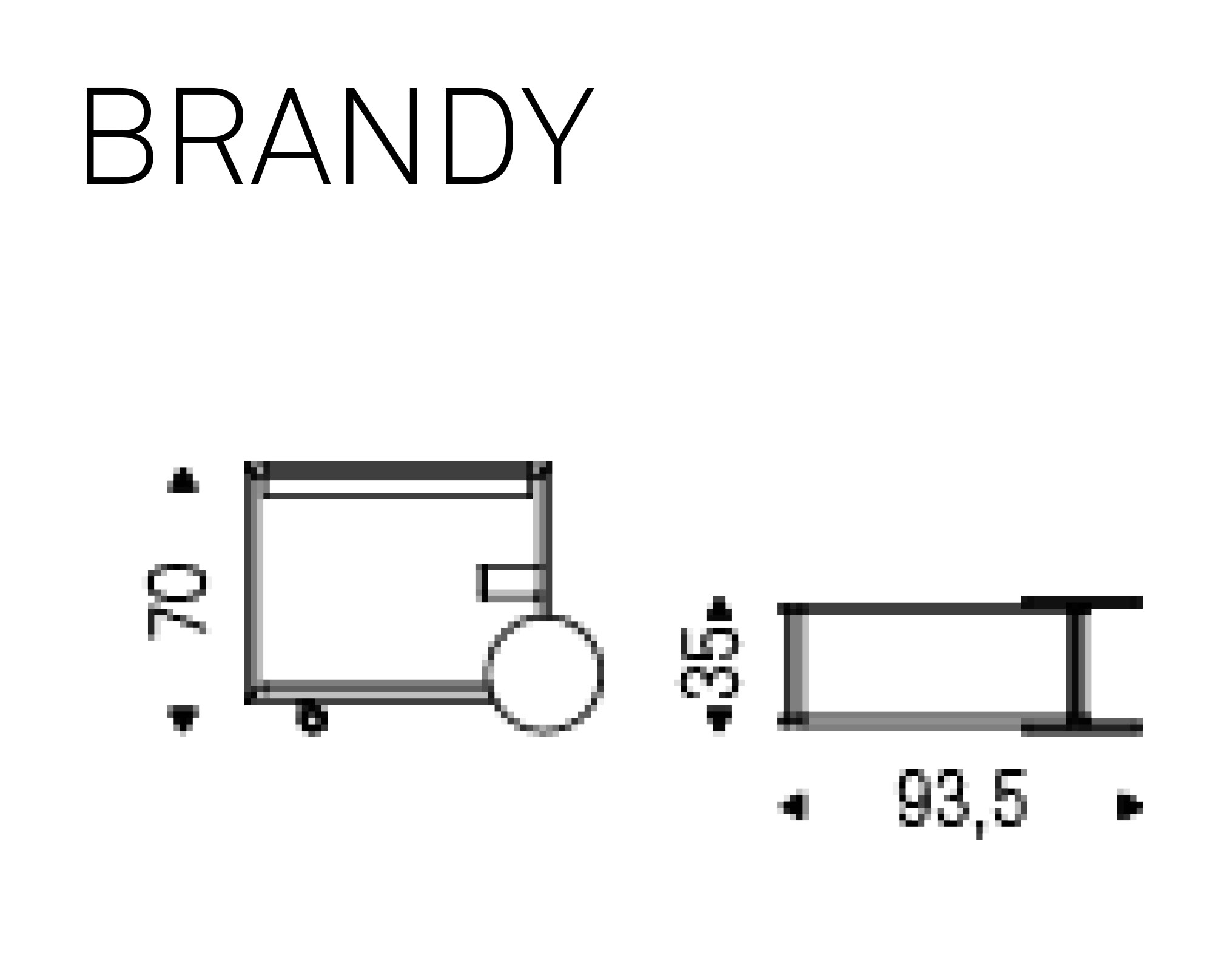 Trolley bar Brandy Cattelan Italia dimensions