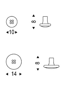 Coat racks Bottone Cattelan Italia dimensions