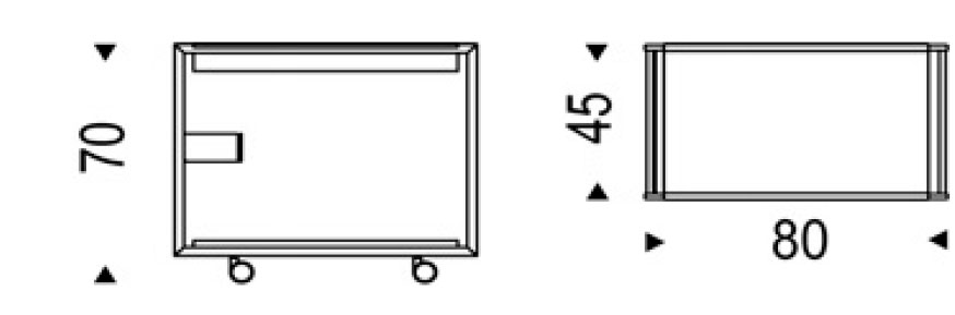 Trolley bar Mojito Wood dimensions