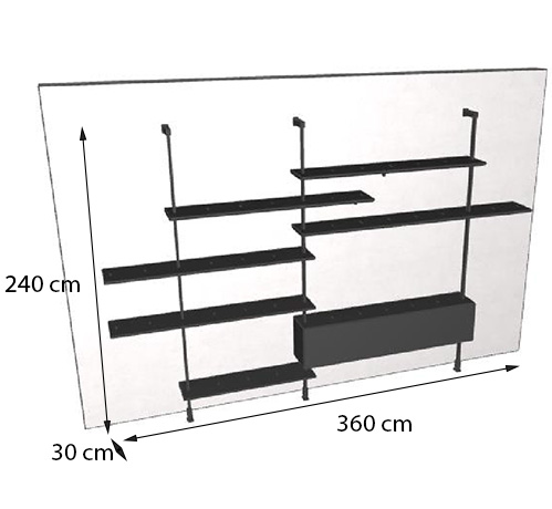 bookcase airport dimensions