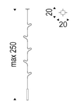 Ceiling coat racks air Cattelan Italia dimensions
