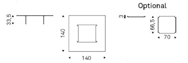 Coffee Table Carrè Cattelan Italia dimensions