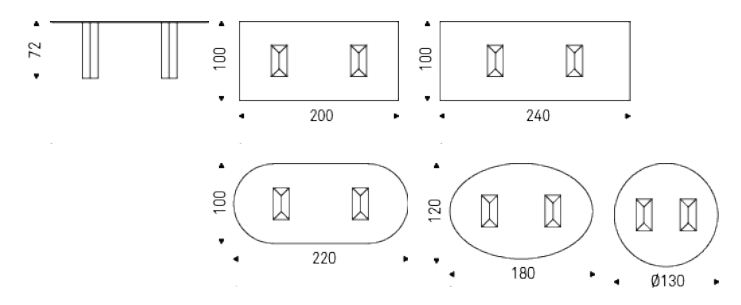 table-diapason-cattelan-italia-dimensions