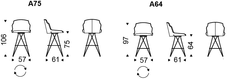 Flaminio Stool Cattelan Italia dimensions and sizes