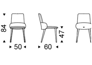 Ginger Chair Cattelan Italia dimensions and sizes
