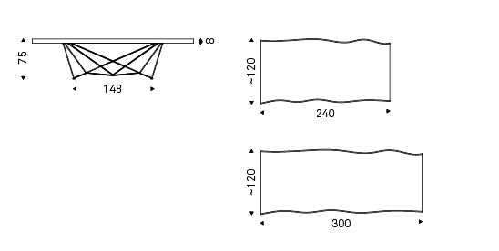 Gordon Deep Wood Table Cattelan Italia dimensions and sizes