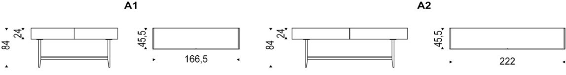 Horizon Sideboard Cattelan Italia with lower shelf dimensions and sizes