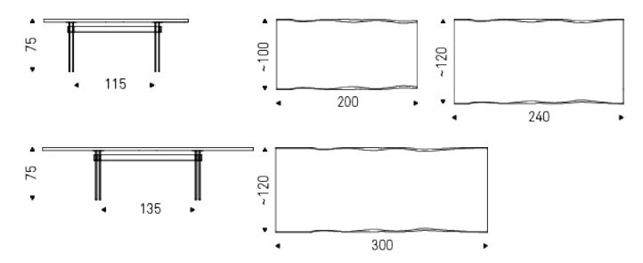 Ikon Table Cattelan Italia dimensions and sizes