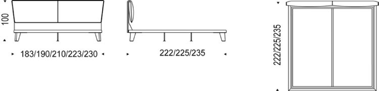 Adam Bed Cattelan Italia dimensions and sizes