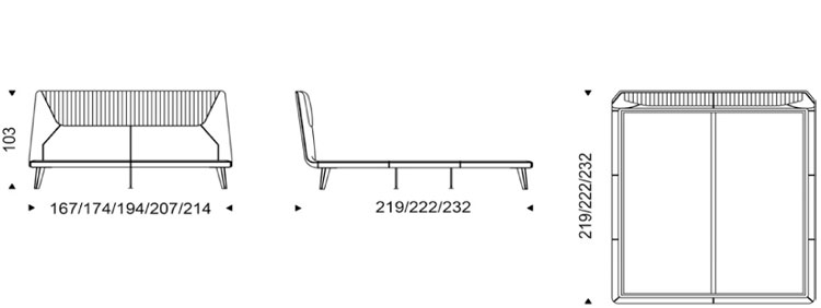 Amadeus Bed Cattelan Italia dimensions and sizes
