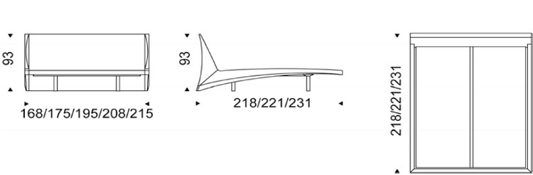 Dylan Bed Cattelan Italia dimensions and sizes