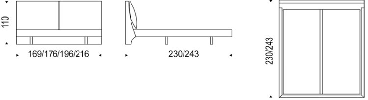 Lukas Bed Cattelan Italia dimensions and sizes