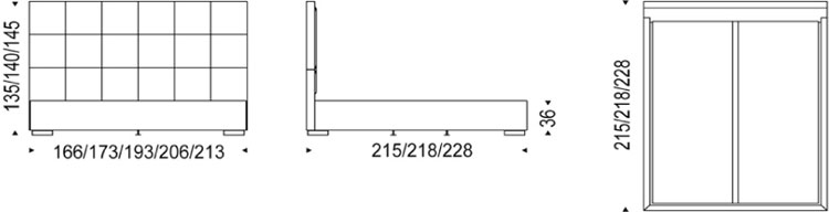 William Bed Cattelan Italia dimensions and sizes