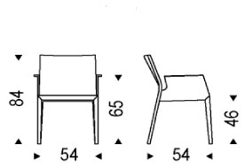Margot Chair Cattelan Italia with armrests dimensions and sizes