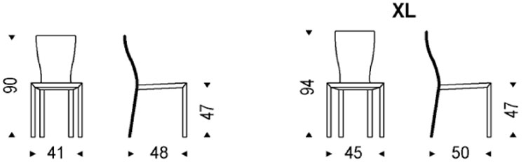 Nina Chair Cattelan Italia dimensions and sizes