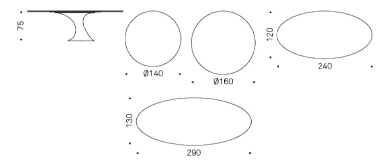 Reef Table Cattelan Italia dimensions and sizes