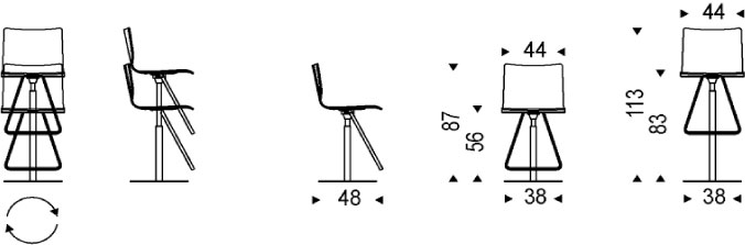 Toto Stool Cattelan Italia dimensions and sizes