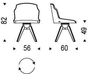 Tyler Wheels Chair Cattelan Italia dimensions and sizes