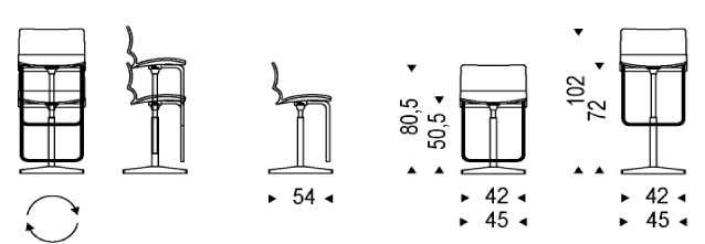 Vito X Stool Cattelan Italia dimensions and sizes