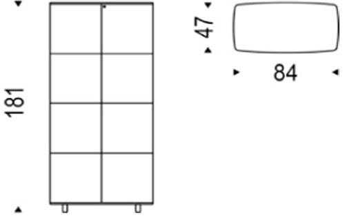 Concerto Showcase Cattelan Italia dimensions and sizes