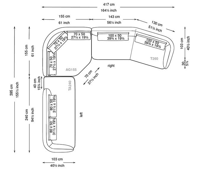 Craig Cattelan Italia Sofa Dimensions