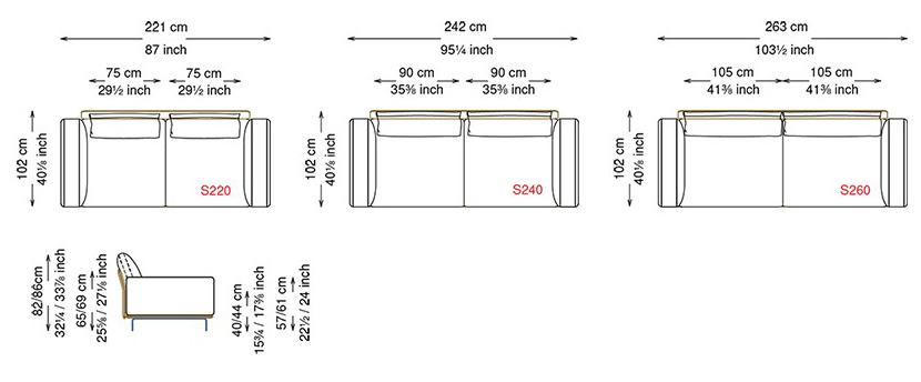 Harrison Cattelan Italia Sofa Dimensions