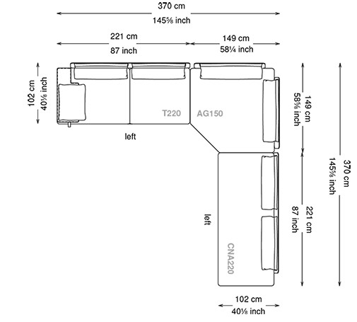 Heston Cattelan Italia Sofa Dimensions