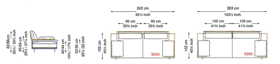 Heston Cattelan Italia Sofa Dimensions