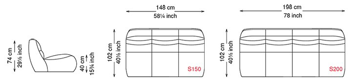 Spencer Cattelan Italia Sofa Dimensions
