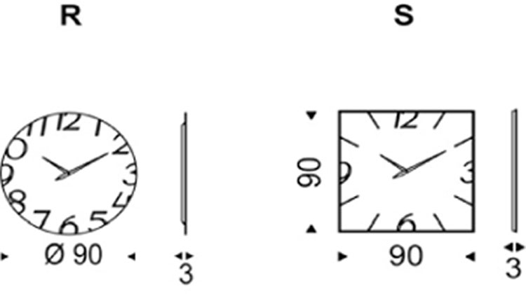 Moment Mirror clock Cattelan Italia dimensions and sizes