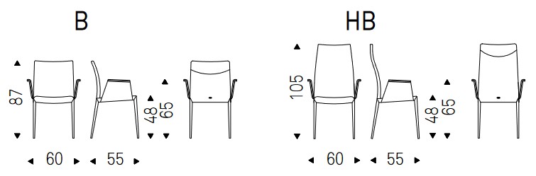Sedia Norma Cattelan Italia dimensioni e misure