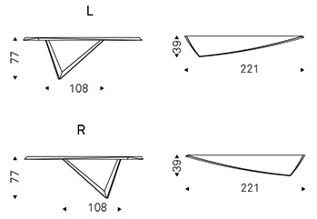 Dimensions of the Varenne console by Cattelan Italia