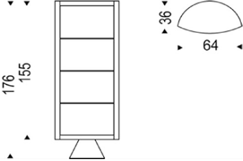 Saba Showcase Cattelan Italia dimensions and sizes