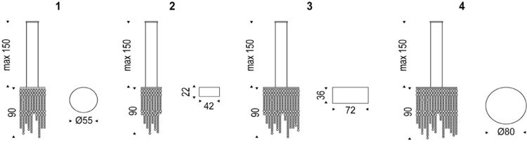 Venezia Swag Lamp Cattelan Italia dimensions and sizes