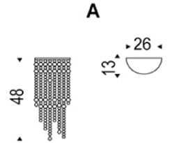 Venezia Wall Lamp Cattelan Italia dimensions and sizes