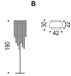 Venezia Floor Lamp Cattelan Italia dimensions and sizes