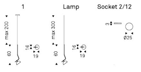Sunset ceiling Lamp Cattelan Italia sizes