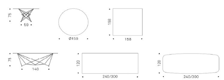 Gordon Outdoor Table Cattelan Italia sizes
