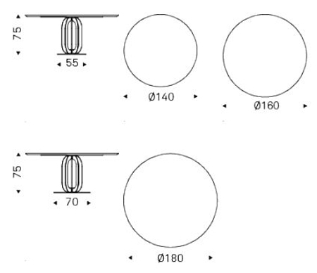 Soho Wood Table Cattelan Italia sizes
