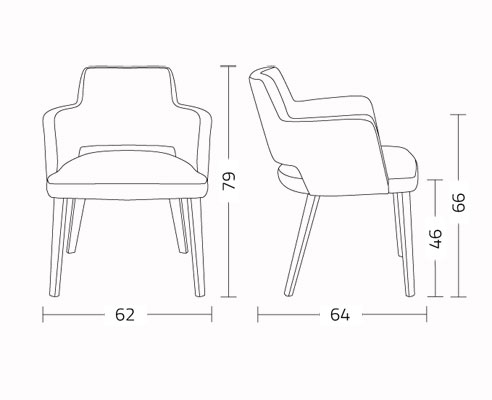 Dimensions of Colico Model Grace.p Lux Chair