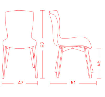 Colico Rap.W chair dimensions