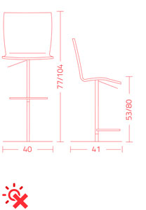Colico Hip.ss Stool Measurements
