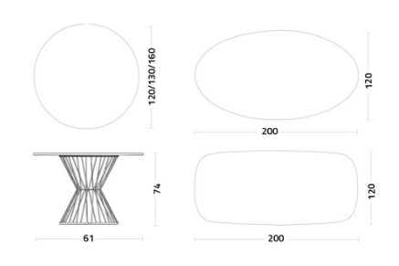Circus Table Colico Dimensions
