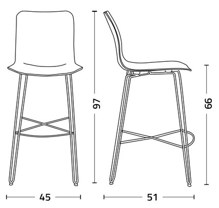 sgabello dandy iron.ss colico misure