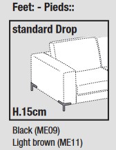 Feet of the Drop Sofa Ditre Italia 2 and 3 Seater Linear